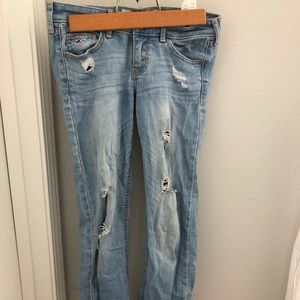 light wash hollister skinny jeans